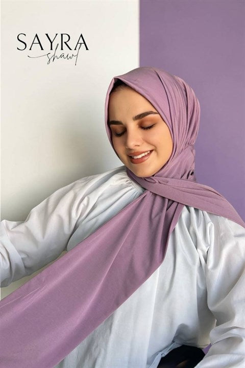 Sayra Shawl Kadın Lavanta Likralı Kumaş Hazır Çıtçıtlı Şal SYR008