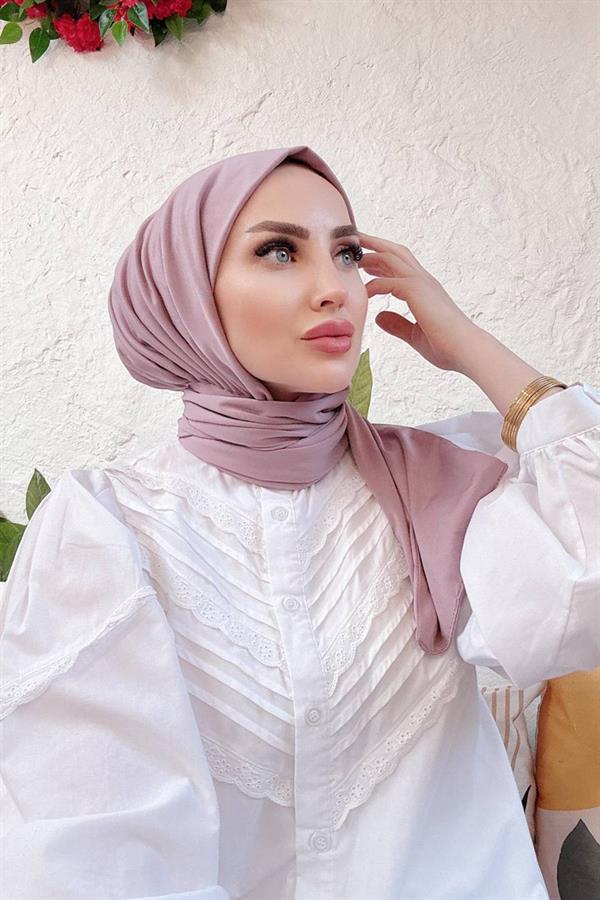 Sayra Shawl Kadın Lila Likralı Kumaş Hazır Çıtçıtlı Şal SYR008