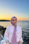 Toz pembe çıtçıtlı şal