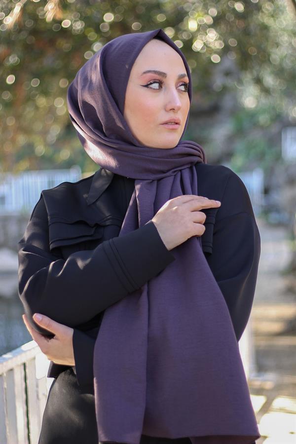 Sayra Shawl Kadın Mor Krep Şal