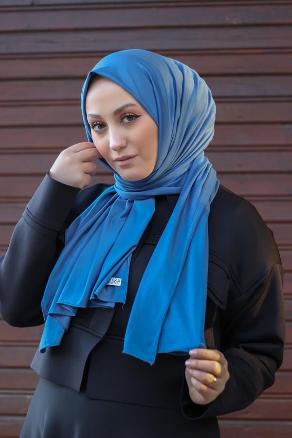 Sayra Shawl Kadın Petrol Mavisi Süprem Penye Şal SYR003