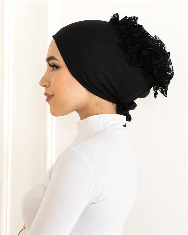 Sayra Shawl Kadın Silikonlu Topuzlu Bone