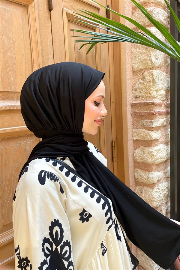 Sayra Shawl Kadın Siyah Sandy Kumaş Hazır Şal