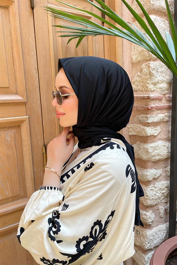 Sayra Shawl Kadın Siyah Sandy Kumaş Hazır Şal