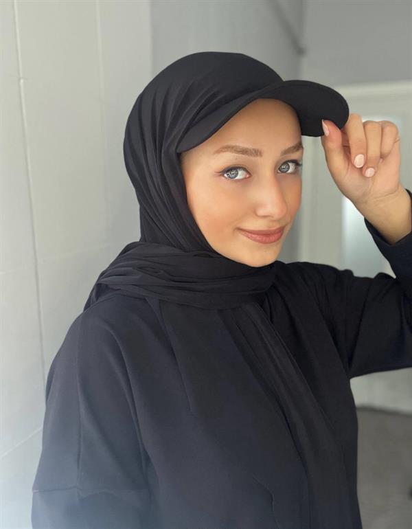 Sayra Shawl Kadın Siyah Boneli Şapka Şal