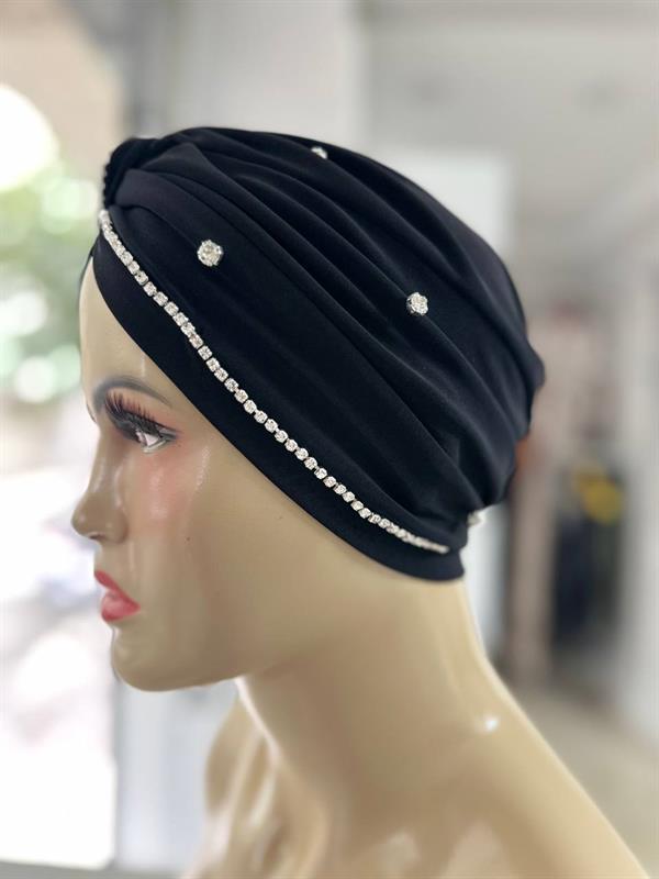 Sayra Shawl Kadın Taşlı Bone Siyah