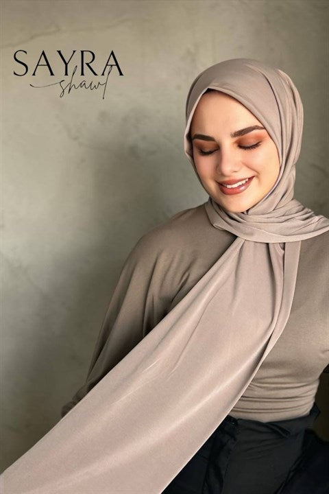Sayra Shawl Kadın Vizon Çıtçıtlı Hazır Şal