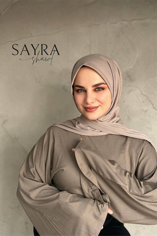 Sayra Shawl Kadın Vizon Çıtçıtlı Hazır Şal