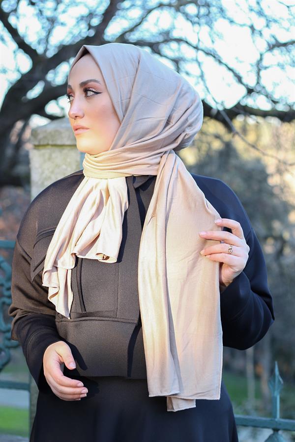 Sayra Shawl Kadın Vizon Süprem Penye Şal