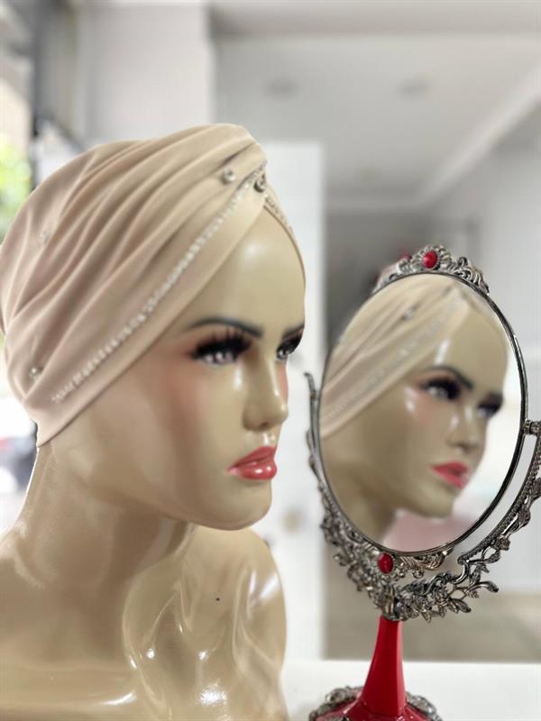 Sayra Shawl Kadın Taşlı Bone Bej