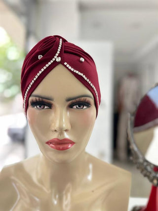 Sayra Shawl Kadın Taşlı Bone Bordo
