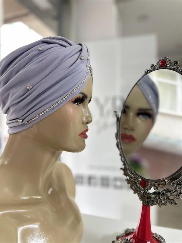 Sayra Shawl Kadın Taşlı Bone Gri