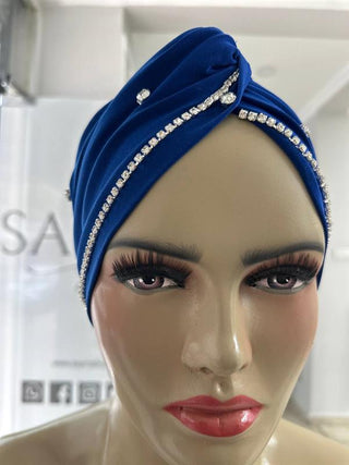 Sayra Shawl Kadın Taşlı Bone Koyu Mavi