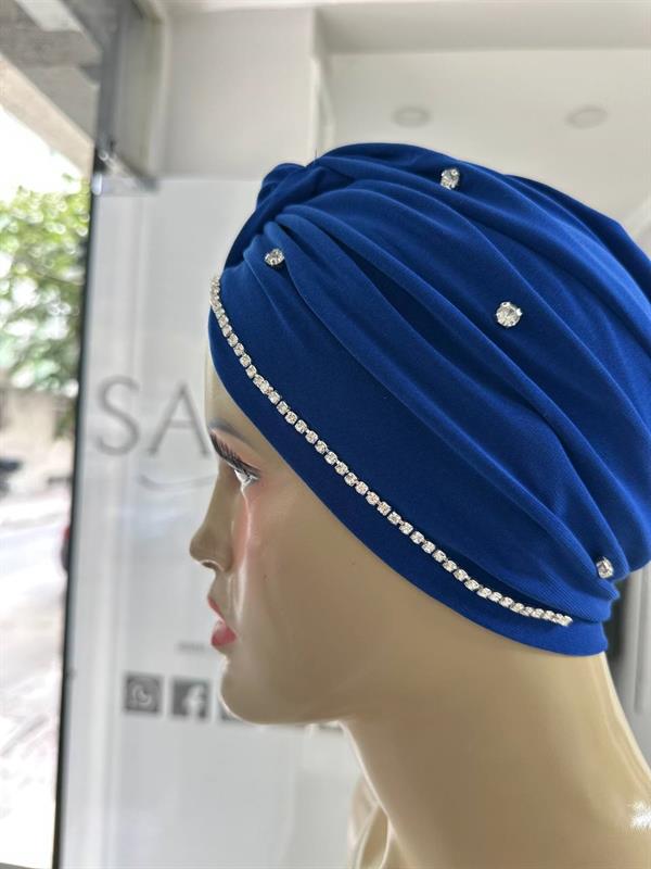 Sayra Shawl Kadın Taşlı Bone Koyu Mavi