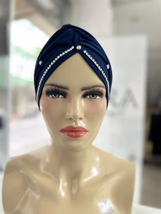 Sayra Shawl Kadın Taşlı Bone Lacivert