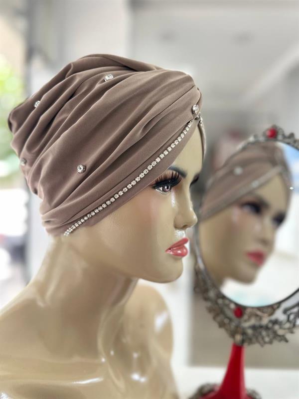 Sayra Shawl Kadın Taşlı Bone Vizon