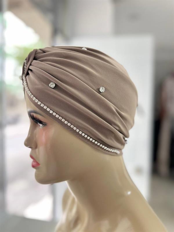 Sayra Shawl Kadın Taşlı Bone Vizon