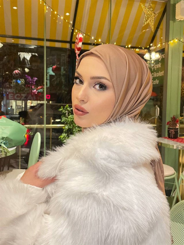 Sayra Shawl Açık Karamel Hazır Şal  SYR002