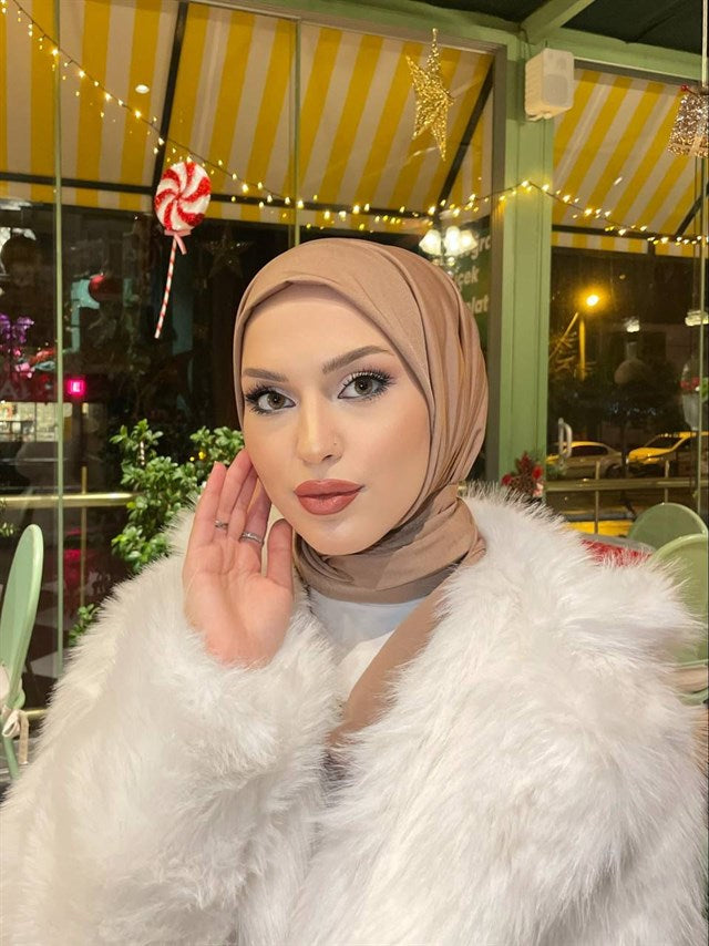Sayra Shawl Açık Karamel Hazır Şal  SYR002