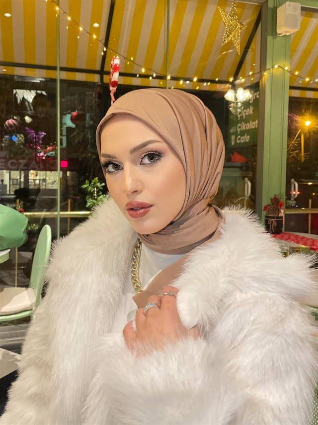 Sayra Shawl Açık Karamel Hazır Şal  SYR002
