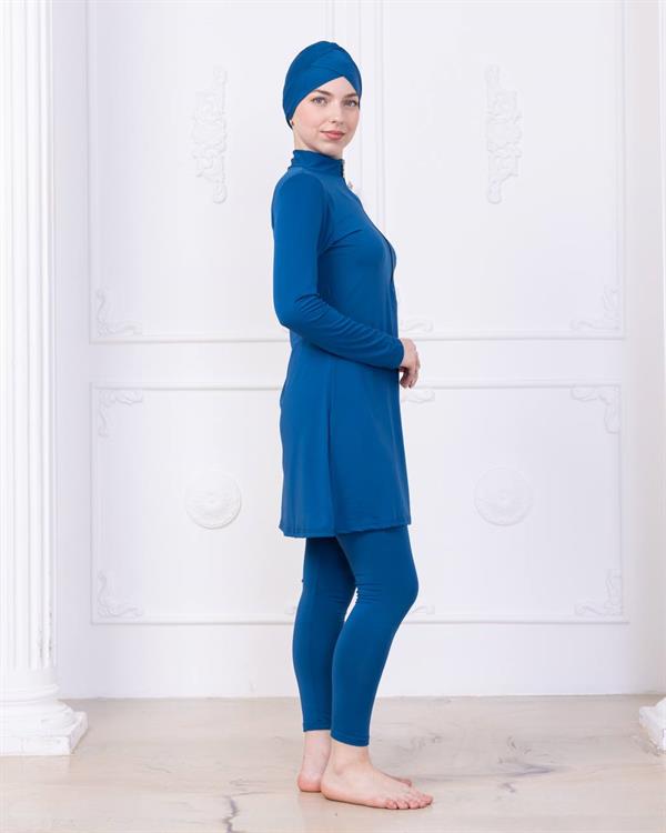 Sayra Shawl Petrol Mavi Tesettür Mayo