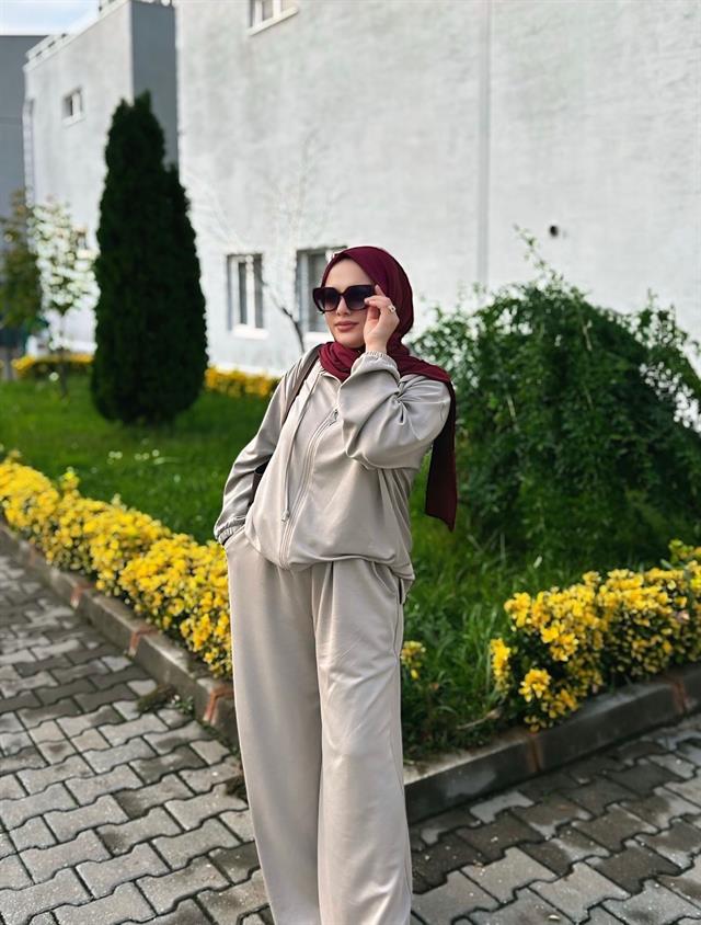 Sayra Shawl Zeynep Takım Krem