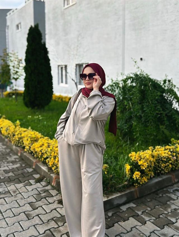 Sayra Shawl Zeynep Takım Krem