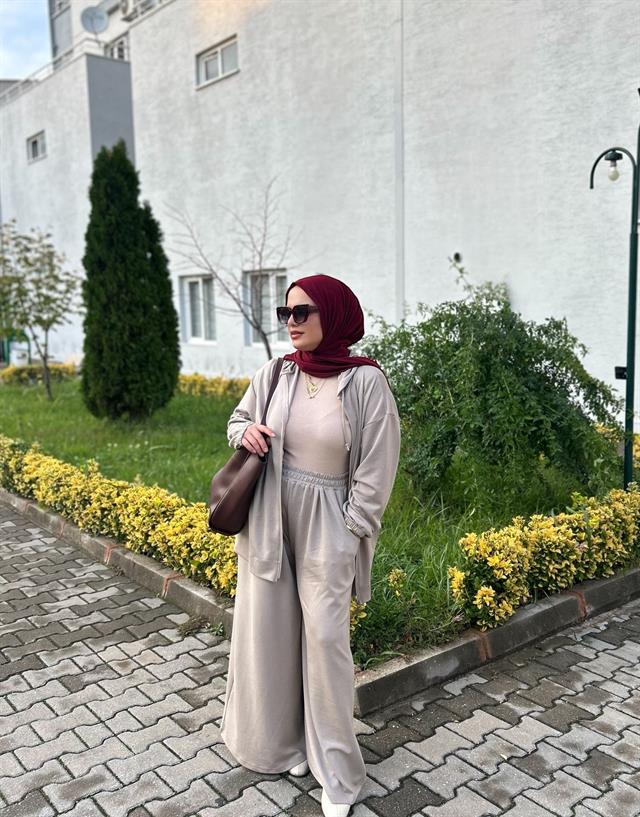 Sayra Shawl Zeynep Takım Krem