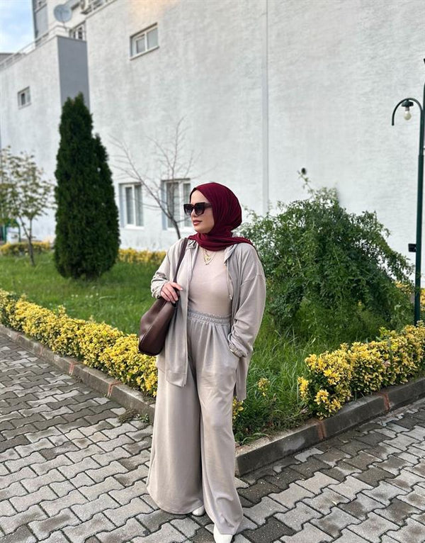 Sayra Shawl Zeynep Takım Krem