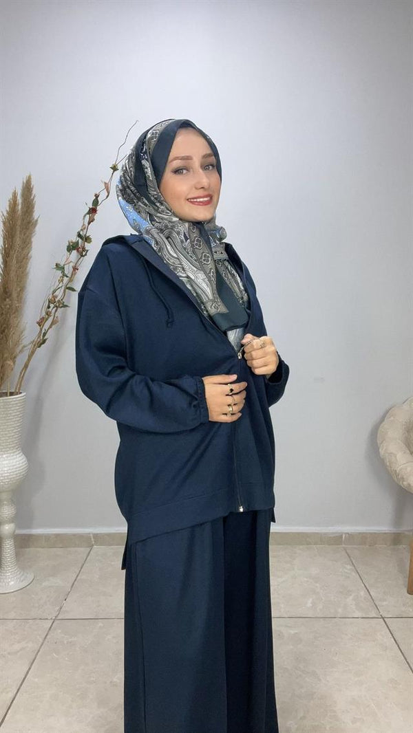 Sayra Shawl Zeynep Takım Lacivert