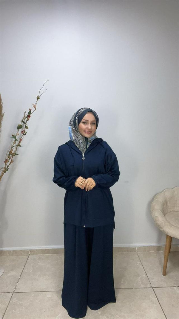 Sayra Shawl Zeynep Takım Lacivert