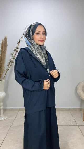 Sayra Shawl Zeynep Takım Lacivert