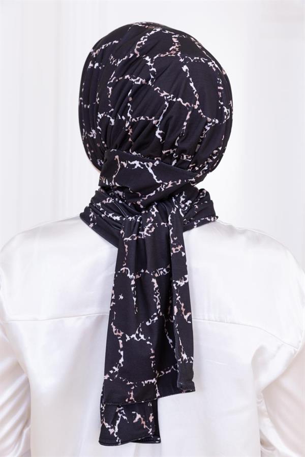 Sayra Shawl Zincir Desenli Kadın Çıtçıtlı Şal