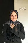 Sayra Shawl Zincir Desenli Kadın Çıtçıtlı Şal