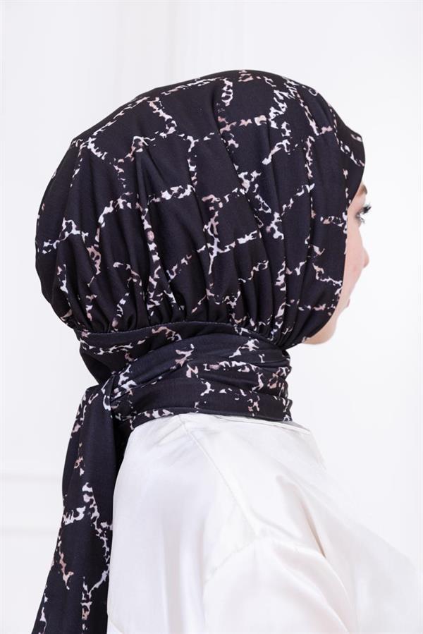 Sayra Shawl Zincir Desenli Kadın Çıtçıtlı Şal
