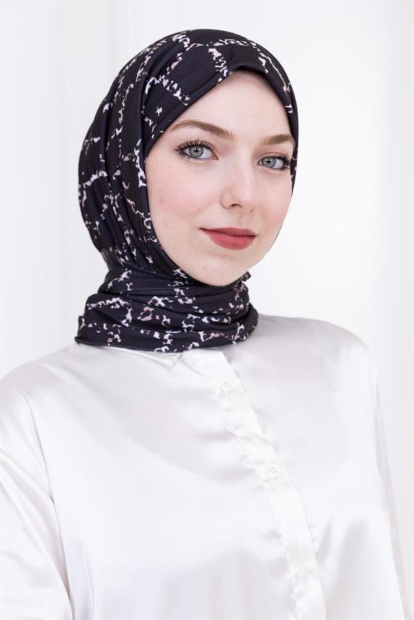 Sayra Shawl Zincir Desenli Kadın Çıtçıtlı Şal