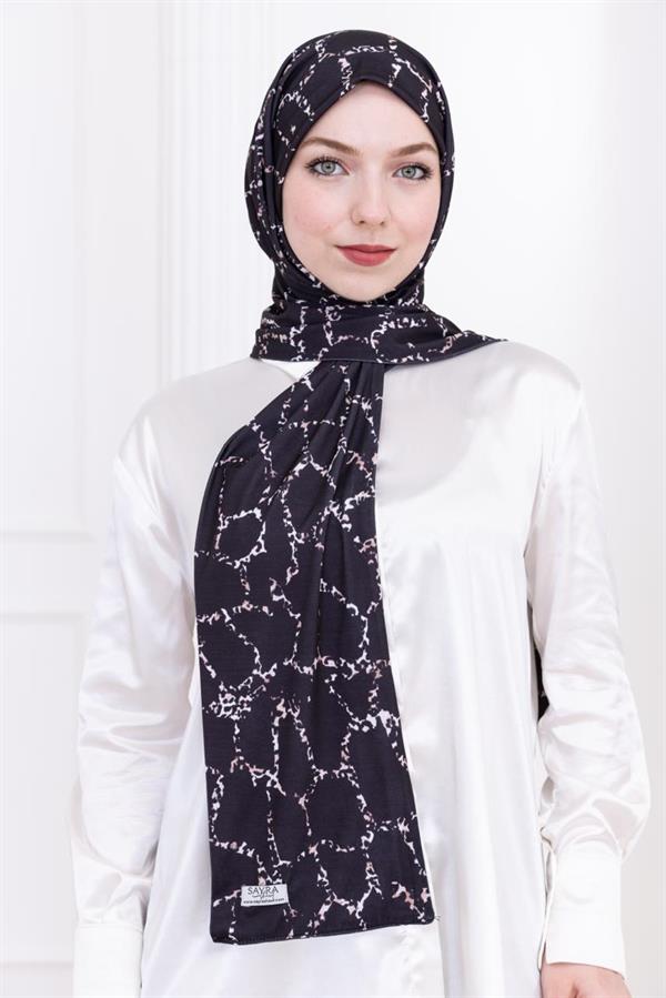 Sayra Shawl Zincir Desenli Kadın Çıtçıtlı Şal