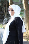 Sayra Shawl Kadın Beyaz Krep Şal