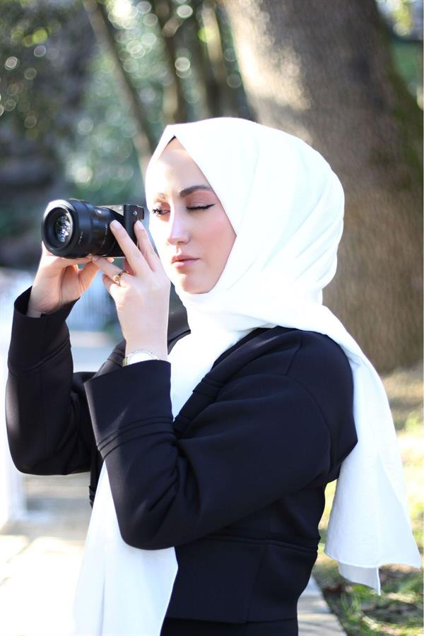 Sayra Shawl Kadın Beyaz Krep Şal