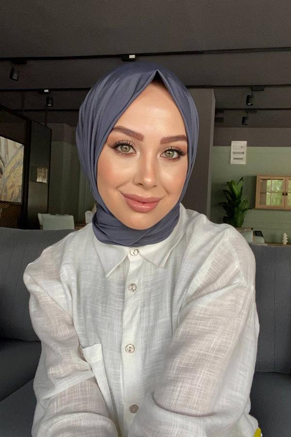 Sayra Shawl Kadın Füme Çıtçıtlı Hazır Şal SYR002