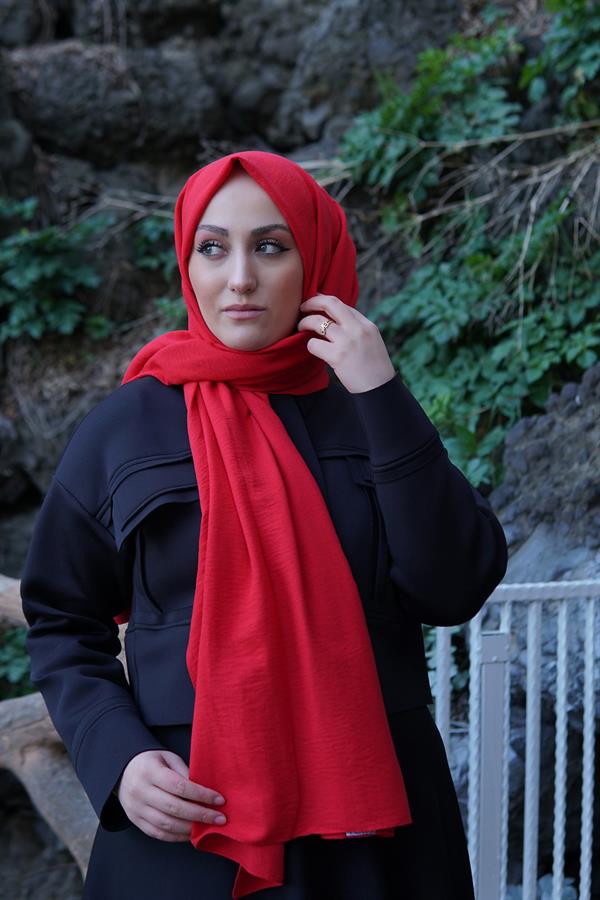 Sayra Shawl Kadın Kırmızı Krep Şal