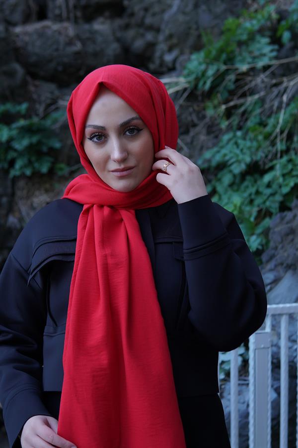 Sayra Shawl Kadın Kırmızı Krep Şal