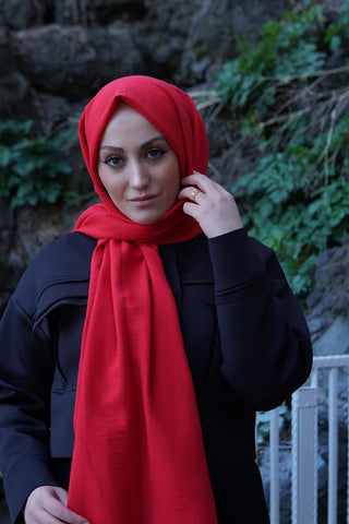 Sayra Shawl Kadın Kırmızı Krep Şal