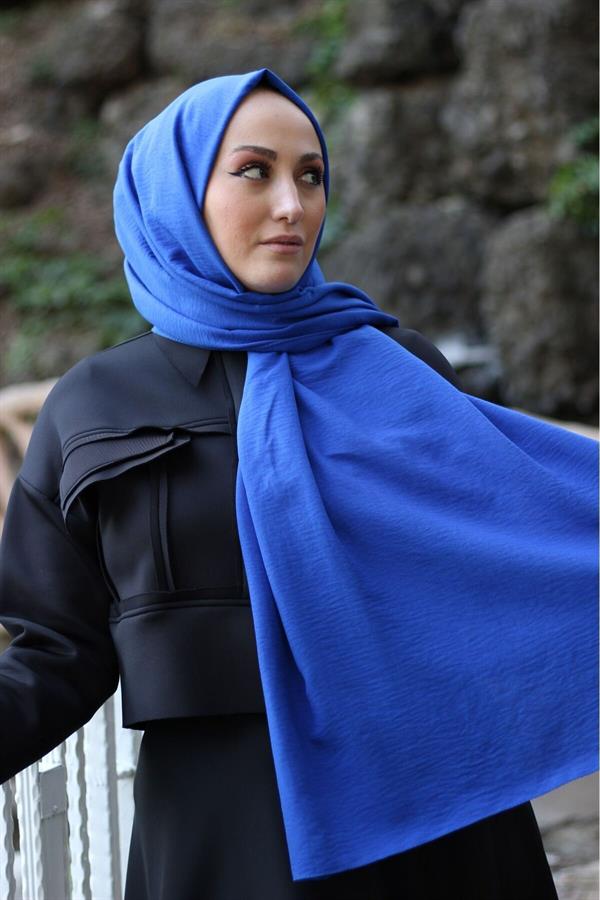 Sayra Shawl Kadın Mavi Krep Şal