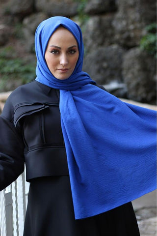 Sayra Shawl Kadın Mavi Krep Şal