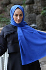 Sayra Shawl Kadın Mavi Krep Şal