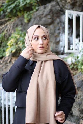 Sayra Shawl Kadın Vizon Krep Şal