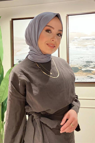 Sayra Shawl Gri Çıtçıtlı Hazır Şal SYR002