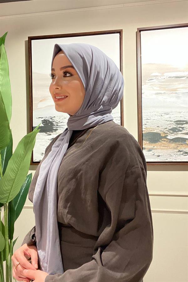 Sayra Shawl Gri Çıtçıtlı Hazır Şal SYR002