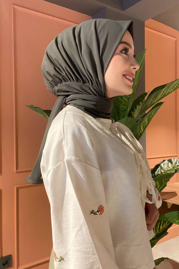 Sayra Shawl Haki Yeşil Hazır Şal SYR002